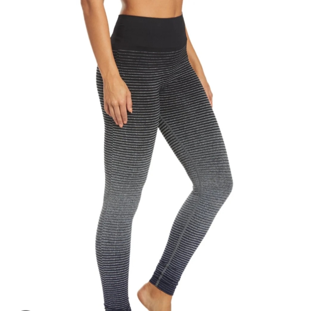 Marika Black and Gray Striped Jeggings